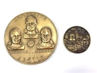 2 Apollo 11 Moon Landing Medals 1969