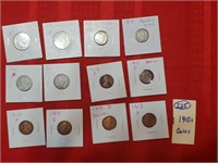 US coin collection 1910-1919 silver etc 12 COINS