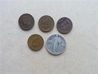 5 pièces de monnaie américaines: