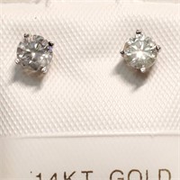 Certified 14K  Diamond(0.5Ct, I2-I3, H-I) Earrings