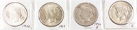 Coin 4 Peace Silver Dollars 1924,25, 26-S