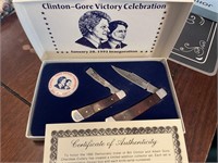 Cherokee Knife Set - Clinton/Gore with Certificate