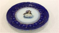 Lg. Cobalt Blue Victorian Portait Charger Plate