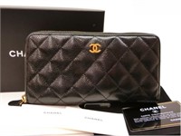 CHANEL Black Leather Caviar Wallet
