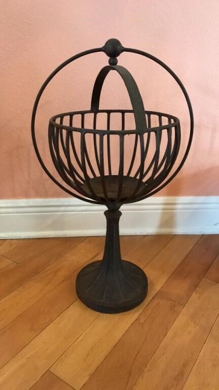 Metal Armillary Style Basket / Planter