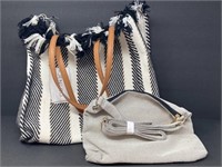 Black and White Woven “Bag in a Bag" Purses