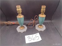Vintage Green, Brass Lamps
