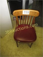 RED AND WOODEN CHAIR