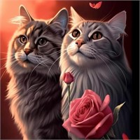 Bimkole 5D Diamond Painting Kits Couple Cats x2