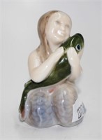 Royal Copenhagen mermaid and fish figurine
