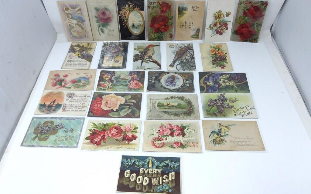 (25) Best Wishes Postcards