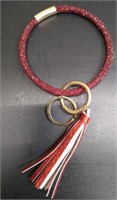 Ruby red keychain wristlet