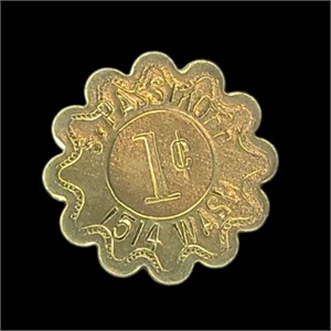 1¢ S. Passroff 1514 Wash Trade Coin/Token
