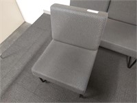 3 Grey Fabric Padded Waiting Room Chairs