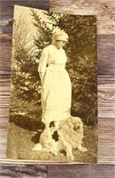WWI WW1 Red Cross Nurse and Dog Photo