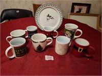 Christmas Cups and Plate