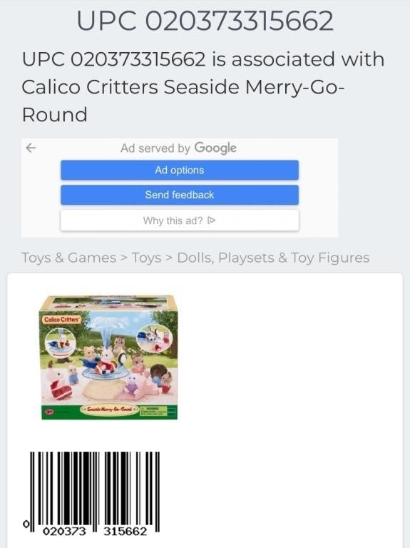 CALICO CRITTERS (OPEN BOX, NEW)