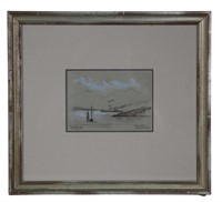 S.E. NICHOLSON "ISLE OF AZZAU" WATERCOLOR, 1868