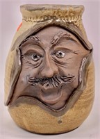 Jack Middour pottery "Face Pot", 6.5" dia., 8.5"