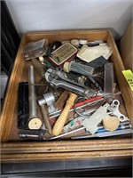 DRAWER W MISC CLOCK PARTS TOOLS