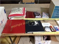 Lot office supplies, scrap books, paper file