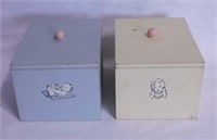 2 Simple Goodness wood storage boxes for baby