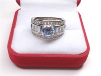 Beautiful Sterling Silver White CZ Ring.  Ring is