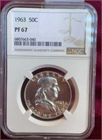 NGC 1963 PF67 Silver Franklin Proof