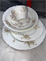 8pcs limoges china pink and purple