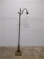 Antique Gold Toned Metal Floor Lamp