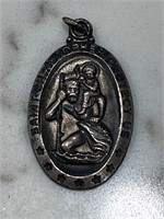 Sterling silver Saint Christopher protect us