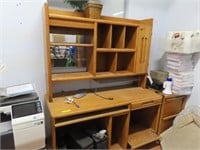 2pc Oak 58" Office Desk