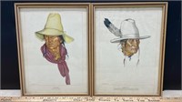 2 Framed Prints of Portraits by Winold Reiss