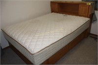 Bed- Headboard, pedestal drawers, mattress queen