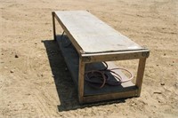 Wood Work Bench W/ Air Hose, Approx 8Ft x 25"x30"