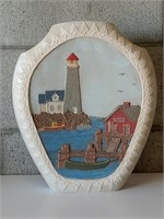 Vintage Ceramic Vase with Lighthouse
