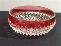 Indiana Cranberry Diamond Point Bowl.