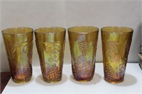 An Iridescent Carnival Glass Berry Cups