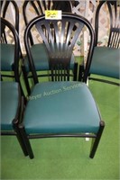 6 green chairs