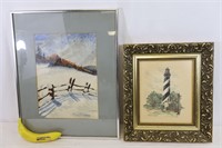 Orig. WinterScene/Lighthouse Print, Klepp&Gonzales