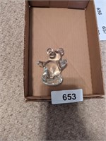 Clear Glass Teddy Bear Paper Weight