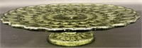 Fenton Avocado Thumbprint Cake Plate