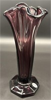 Fenton Aubergine Handkerchief Vase Uv Reactive