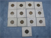 13 Assorted Lincoln Wheat Cents