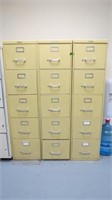 (3) 4 Drawer Metal Filing Cabinets