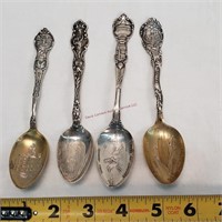 4- STERLING Collectable Spoons 78.5g