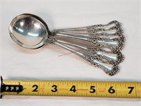 6- STERLING Soup Spoons 249g Total
