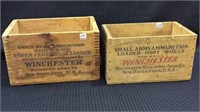 Lot of 2 Wood Adv. Winchester Ammo Boxes