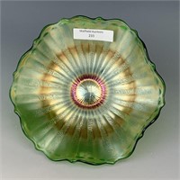 Fenton Green Stippled Rays Bowl