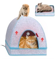 New 2-in-1 Heated Cat House, Heated Cat Bed, Cat